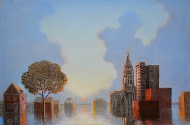 East Liberty Sunset, 2021, pastel, 23 x 35