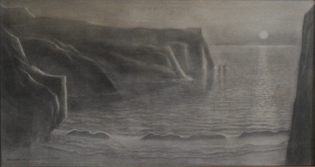 Etretat, 1968, pastel, 19.5 x 36.5
