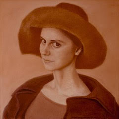 Carole With Hat, 1982, pastel, 20x21