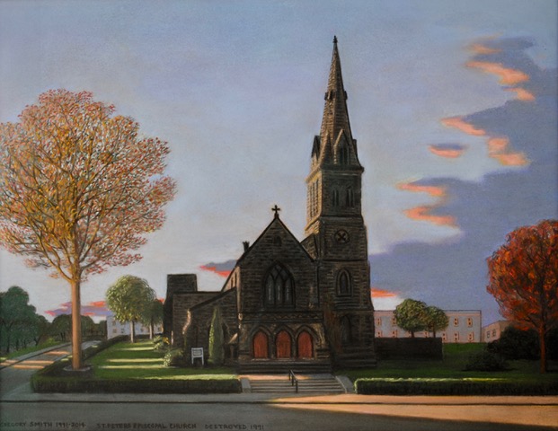  St. Peter’s Episcopal, Slated For Destruction, 1991/2014, pastel, 18 x 25