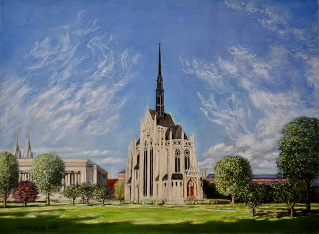 Heinz Chapel, 1984, pastel, 18 x 23