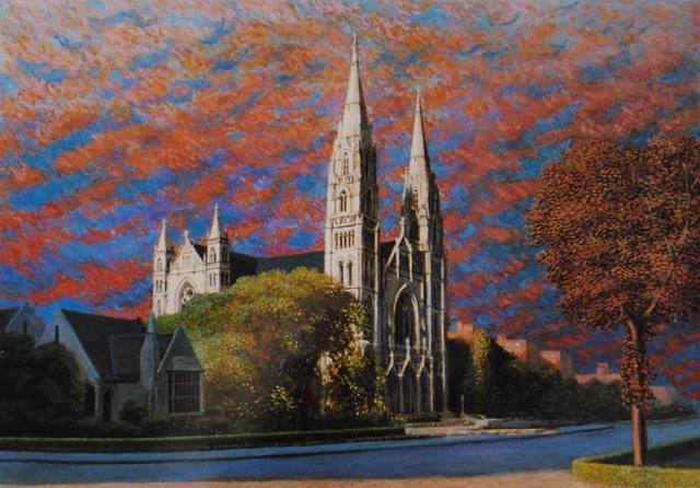 Red Sky Cathedral (St. Paul’s), 2003, oil on canvas, 22 x 30