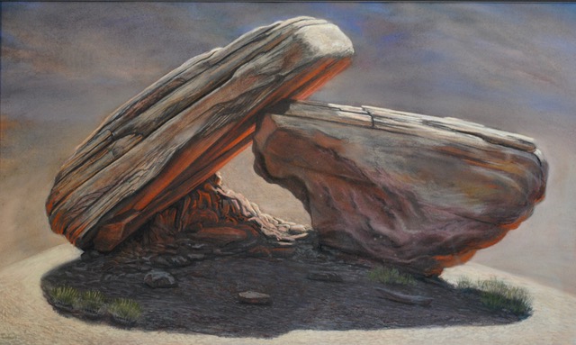 Large Boulders, 1977, pastel, 23 x 39