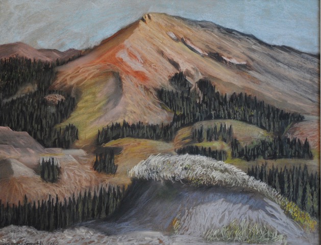 Red Mountain, Colorado,  1962, pastel, 21 x 27.25