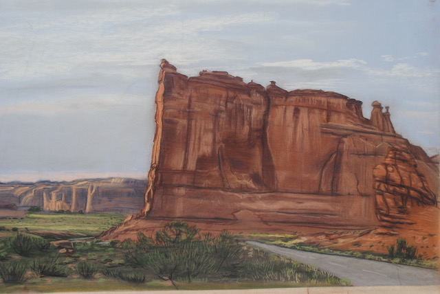 Tower of Babel, Arches Park, 1973, pastel, 20 x 23