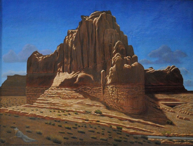 Rock Monument, Arches Park, 2017, oil on canvas, 36 x 48