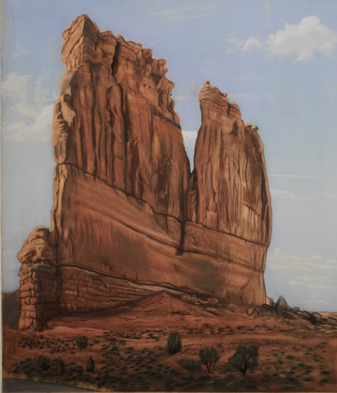 The Organ, Arches Park, 1973, pastel, 39 x 23