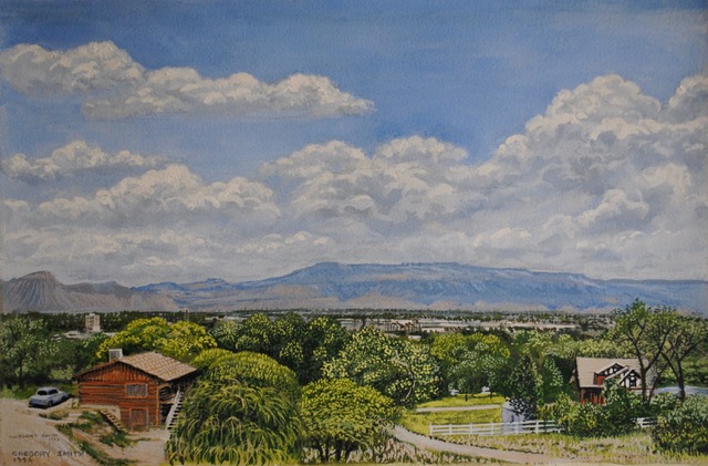 Grand Mesa, Grand Junction, 1967/ 1992, watercolor, 9.25 x 15.25
