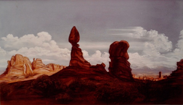 Balanced Rock, Arches Park, 1977, pastel, 15 x 27