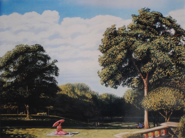 Mellon Park, Carole in Pink, 1986, pastel, 17 x 21