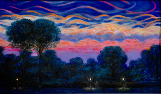 Summer Night, Mellon Park, 2005, pastel, 12.5 x 21