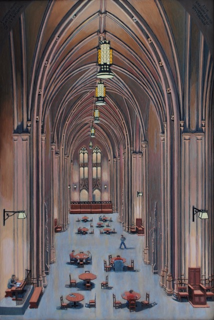 Commons Room Facing North, 2015, oil on canvas, 34 x 23