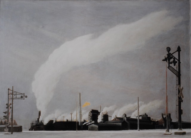 Hazelwood Cokeworks in Winter, 1989, oil on canvas, 36 x 50