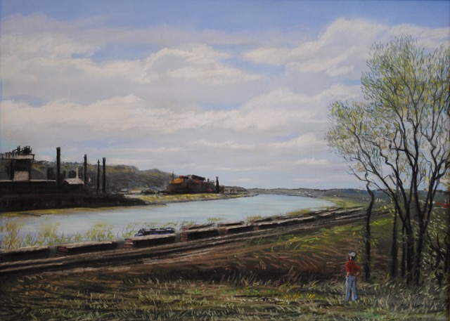 On The Ohio, 1988 pastel, 16 x 23