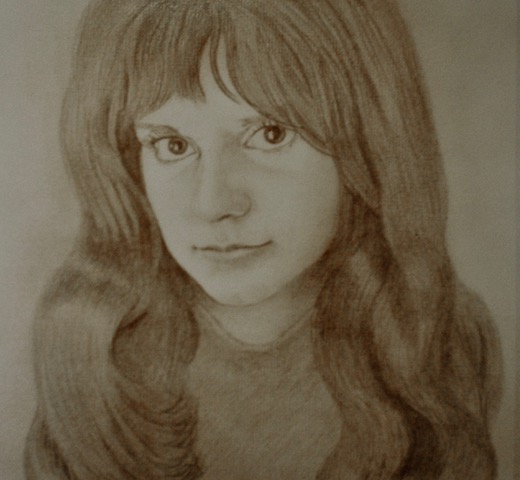 Carole, January 1971, graphite, 8 x 9” - used for Circe and Sanctuary