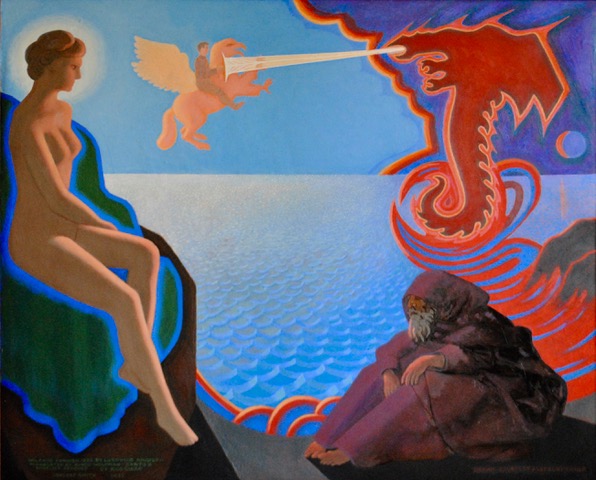 Angelica Rescued, 2025, oil on canvas, 41 x 50