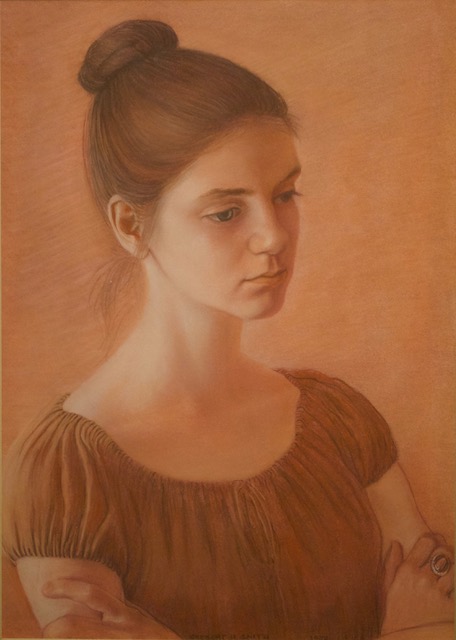 Carole With Folded Arms, 1978, pastel, 18 x 13
