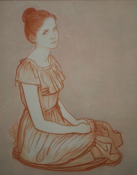 Carole Seated, 1978/2006, red chalk, 15 x 20