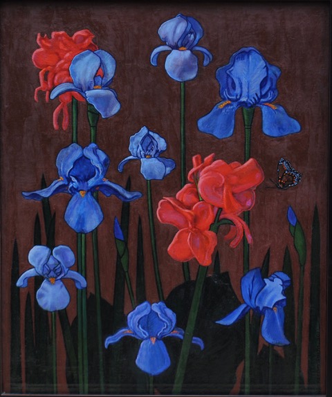 Iris and Canna, 2022, oil on canvas, 24x20