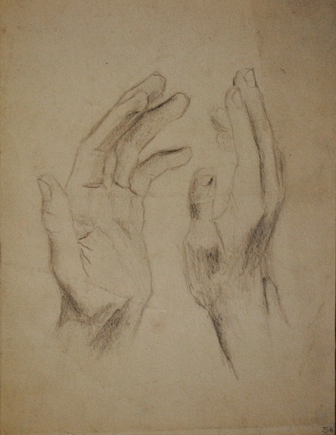 My Hands, 1956, graphite, 12 x 8.75